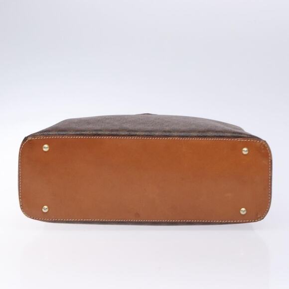 CELINE Macadam Canvas Hand Bag Pvc Leather Brown Gold - Picture 9 of 12